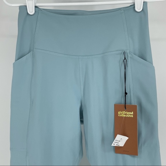 GIRLFRIEND COLLECTIVE HIGH RISE POCKET LEGGINGS SKY BLUE  LARGE AND EXTRA LARGE - Picture 5 of 9